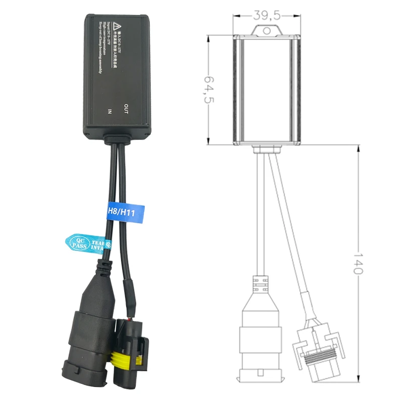 LED 디코더 오류 제거 캔버스, 전조등 전구용 라디오 간섭 제거, C4 H7, H1, H4, H8, H11, 9005, 9006, H13, 2 개