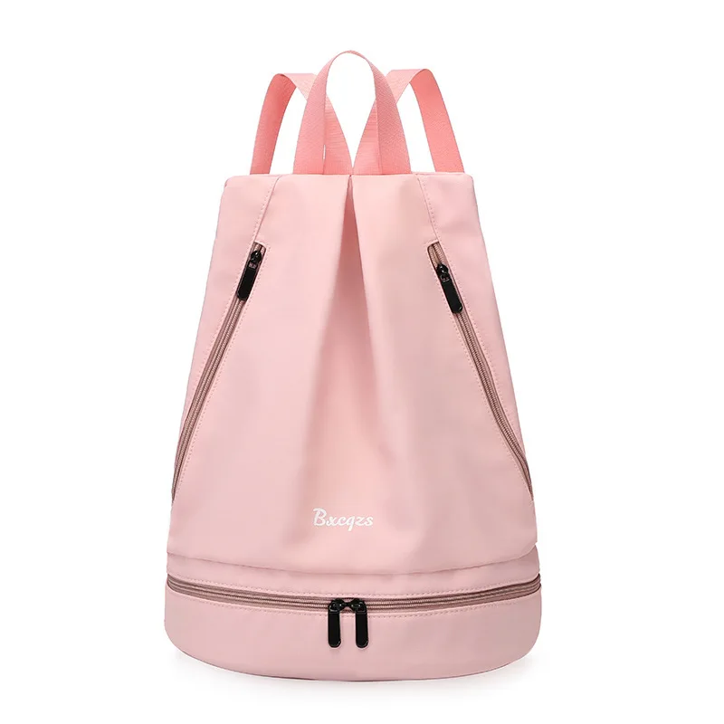 Mochila De gimnasio de natación húmeda y seca para mujer, bolsa de playa impermeable de nailon para hombro, con bolsillo para zapatos independientes