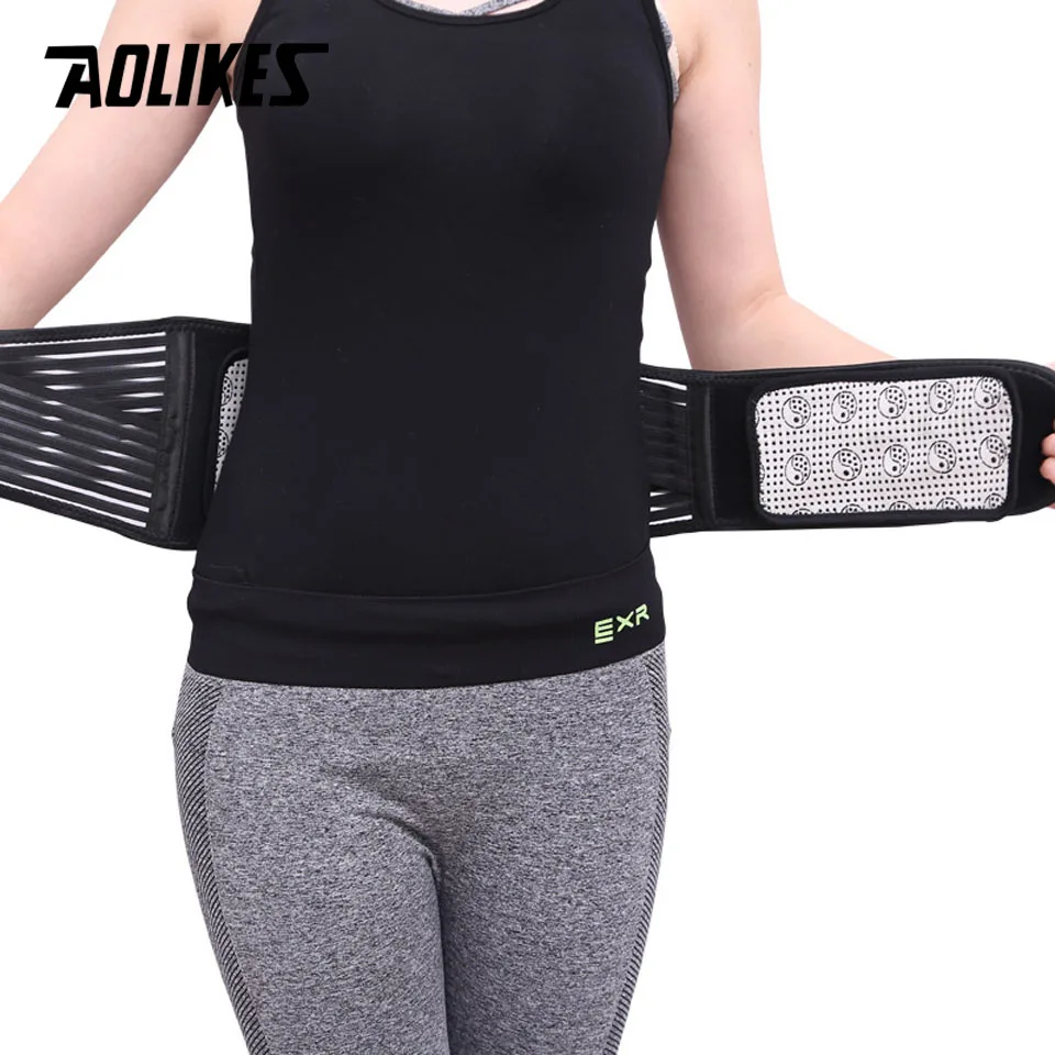 AOLIKES Self-heating Magnetic Therapy Lumbar Belt Waist Back Support Brace Abdomen Keeping Warm Protector Tourmaline Products