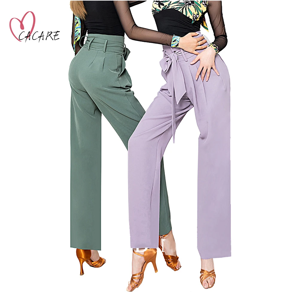 

CACARE Latin Dance Pants with Waist Belt for Fringe Salsa Dance Competition Dresses 3 Choices D1164