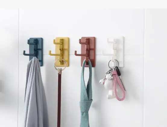 

Creative rotating glue hook contrast Japanese style glue hook toilet kitchen wall non perforated paste hanger