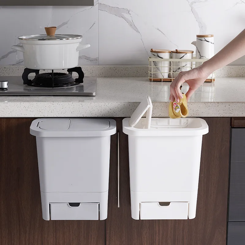 

Kitchen Cabinet Door Hanging Trash Garbage Bin Can Rubbish Container Storage Boxes Cupboard Hanging Cans Garbage Organizer Tools