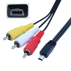 MINI USB 6 PIN do AV RCA aparat cyfrowy kamera kabel do Canon