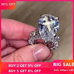 Vintage Water Drop 8ct Lab Diamond Ring 925 sterling silver Jewelry Engagement Wedding band Rings for Women Bridal Party Gift