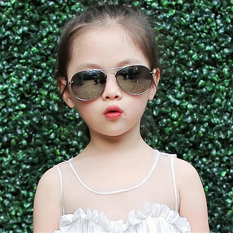 Classic Sunglasses Girls Colorful Mirror Children Glasses Metal Frame Kids Travel Shopping Eyeglasses UV400