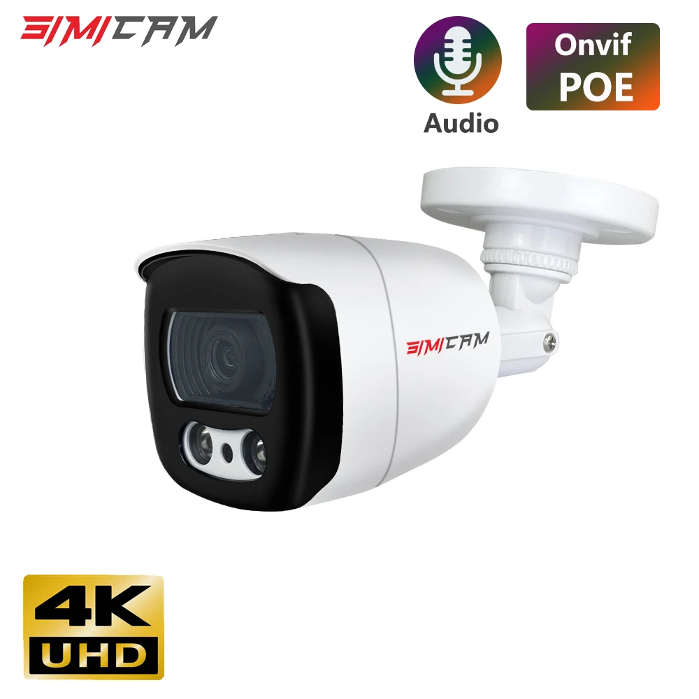 8MP 4K 3840 x 2160 PoE Camera Outdoor/Indoor IP Security Video Surveillance IP66 Waterproof Work with NVR 4MP 5MP 4K For Option