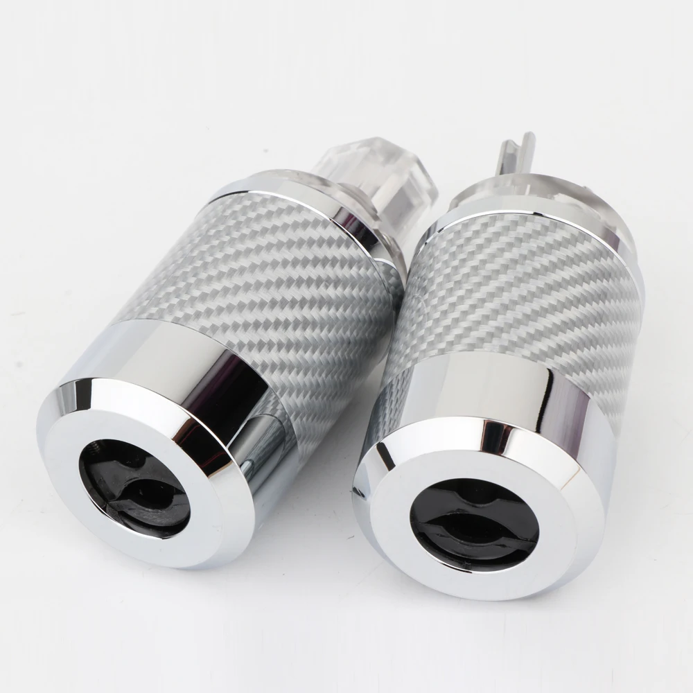 WCF4-TGR Hifi Carbon Fiber Rhodium Plated With gasket US standard AC Power IEC Female Plug DIY Mains Power Connector