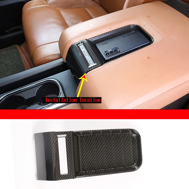 

ABS Armrest Box Protective Covers Carbon Fiber Car Central Armrest Decorative for Toyota Tundra 2014-2021 Car Accessories