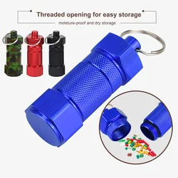 Portable Mini Key Chain Pill Case Organizer Aluminum Alloy Waterproof Tablet Container Box Cache Holder Health Care Pillbox