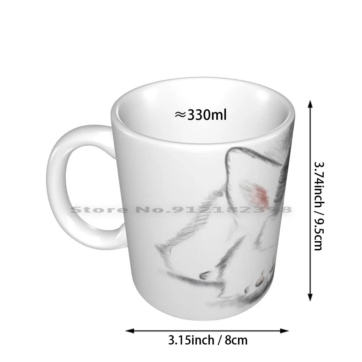 Husky Puppy Ceramic Mugs Coffee Cups Milk Tea Mug Husky Puppy Dog Cute Sketch Animal Sled Dog Huskies Doggo Doggy Pooch Little