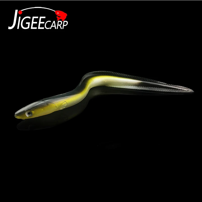 JIGEECARP PVC 모래 장어 실리콘 고무 물고기 소프트 워블러, 낚시 미끼, 메기 액세서리, 스윈베이트 지그 헤드, 1 개