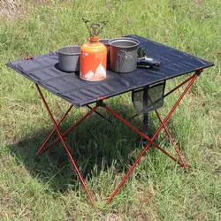 Portable Ultra Light Foldable Camping Table, Outdoor Canopy Cooking Desk, Small Lightweight Metal Camping Folding Table