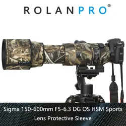 ROLANPRO Waterproof Lens Camouflage Coat For Sigma 150-600mm F5-6.3 DG OS HSM Sports Rain Cover Protective Sleeve Guns Case