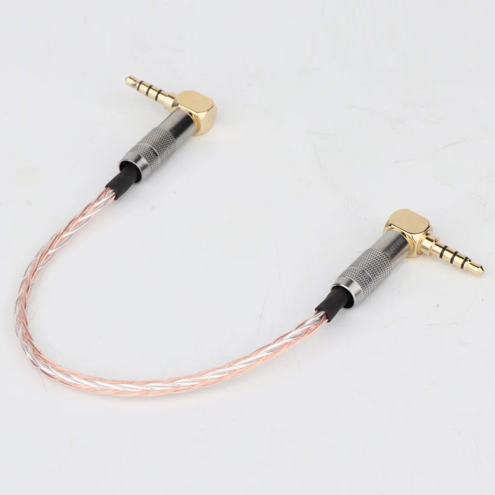 3.5MM To 3.5MM AUX Cable 8core OCC copper silver Male to Male audio car upgrade Headphone Cellular phone  AUX extend cable