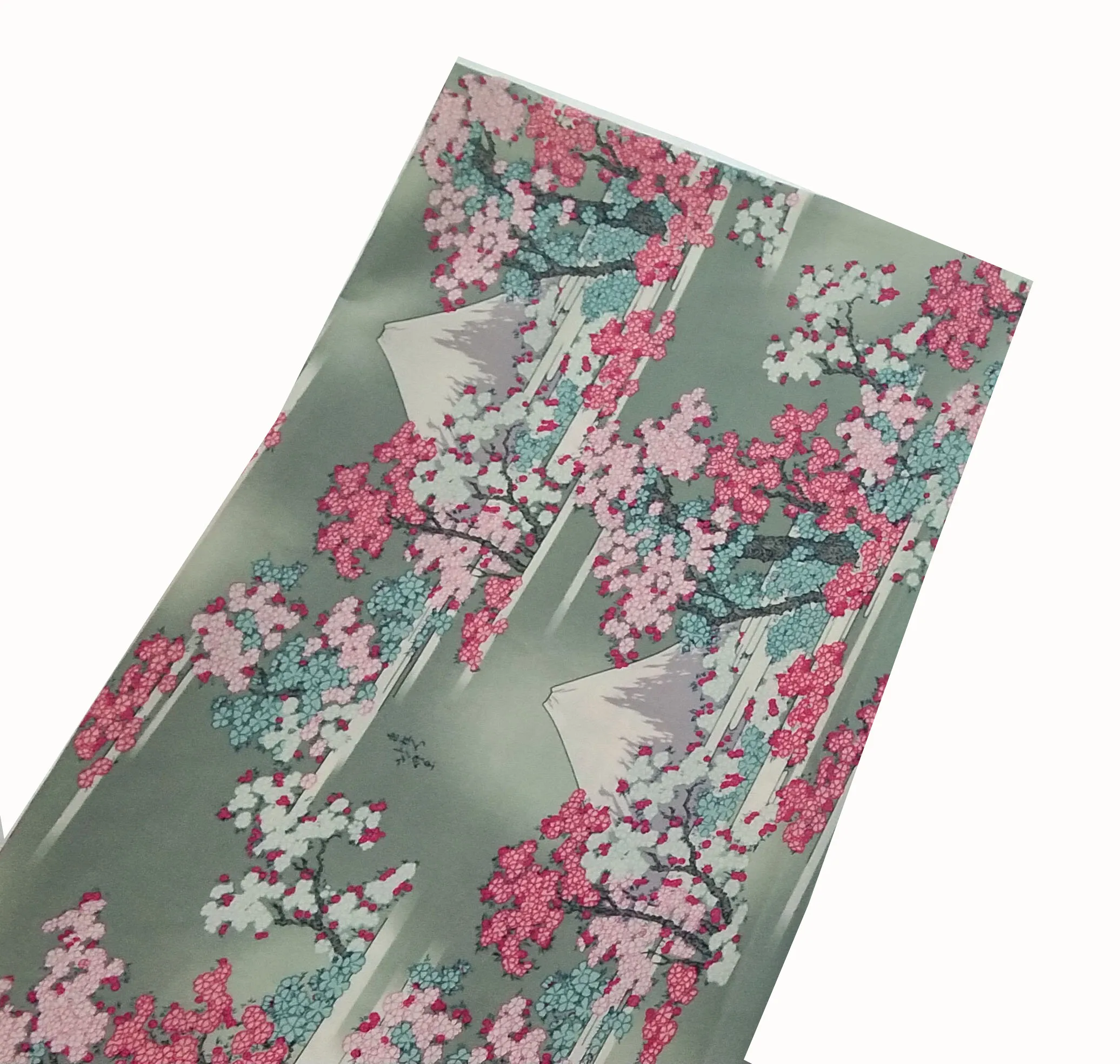 50x130cm Classic Japanese Fujiyama With Sakura Cherry Blossoms Flowers Printed Cotton Spandex Fabric For DIY Sewing Cloth Dress