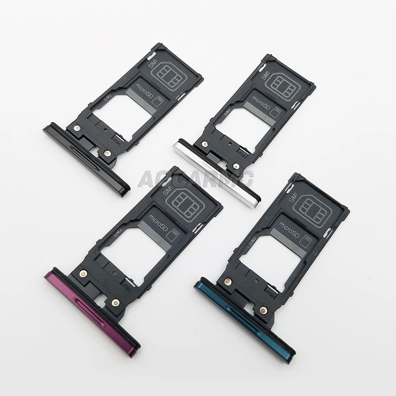 Aocarmo Pojedynczy Podwójny Czytnik Kart Pamięci MicroSD, Tacka SIM, Gniazdo SIM do Sony Xperia XZ3 H8416 H9436 H9493, Zamiennik — zdjęcie 5