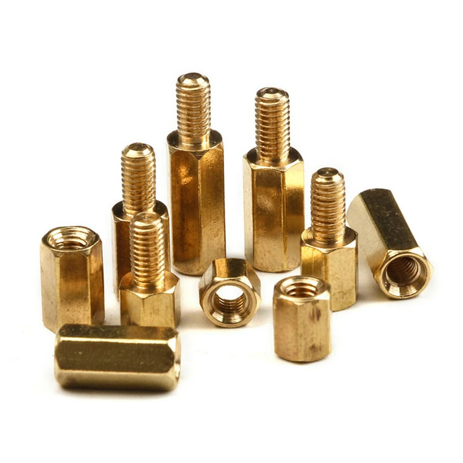 300Pcs M3 Brass Copper Pillar Stand Hex Head Brass Standoff Spacer Screw Kit