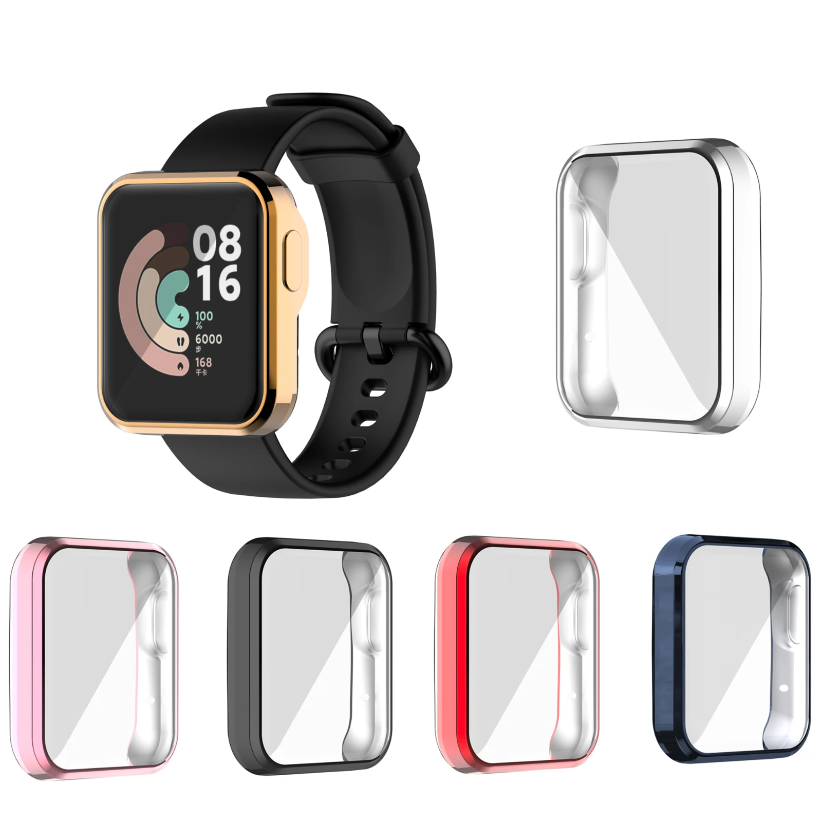 Plating TPU Protector Case For Xiaomi Mi Watch Lite Full Screen Protective Shell Cover for Mi Watch Lite