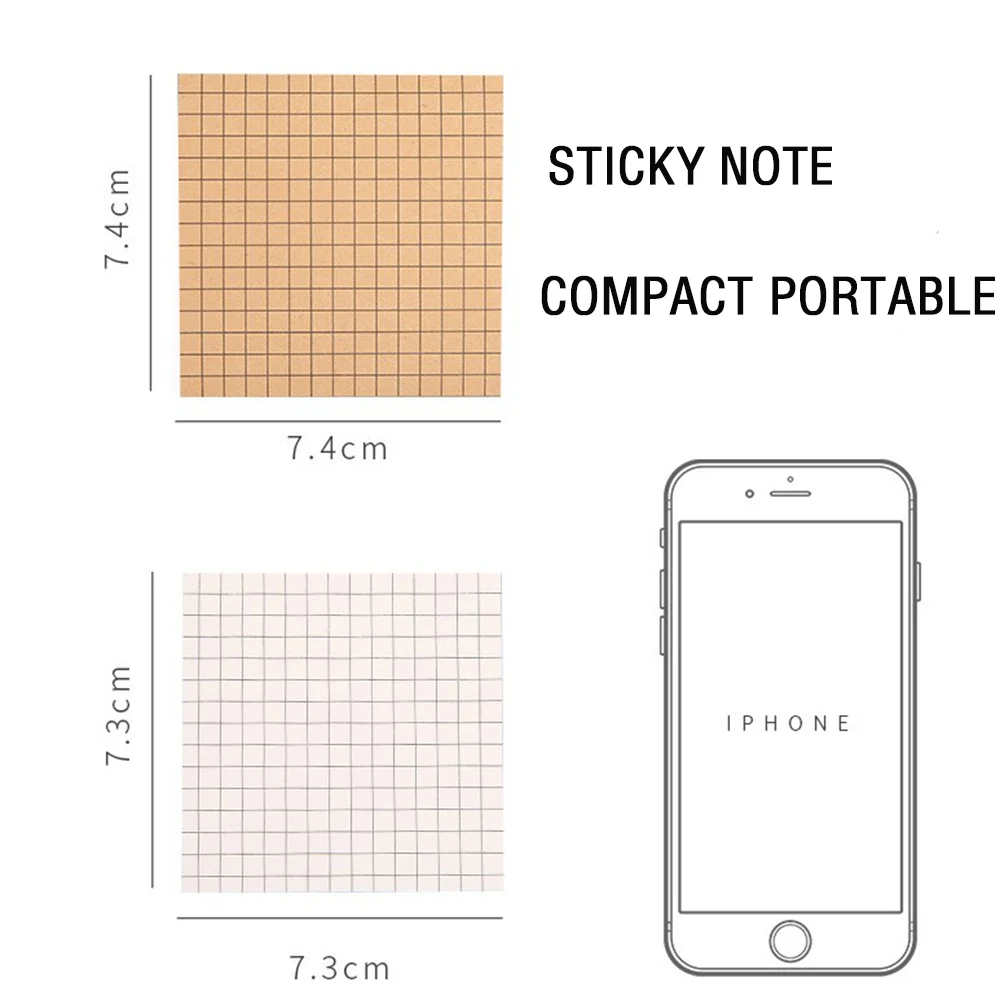 80 Sheets Sticky Notes Note Pads Blocnotes Blank Grid Horizontale School Notebook Memo Pad Bookmark Briefpapier Kantoorbenodigdheden