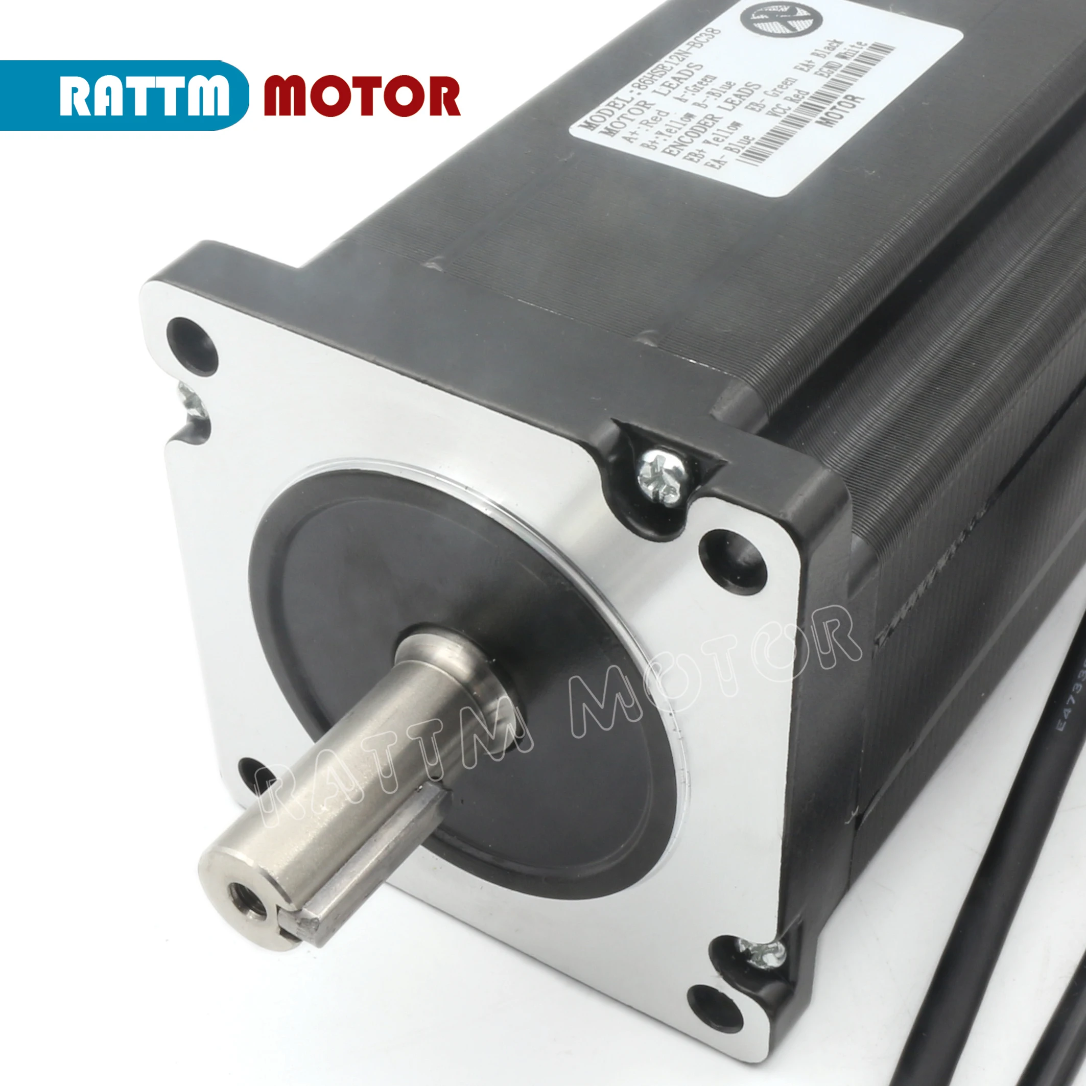 المخزون في الاتحاد الأوروبي: CNC Nema34 12N.m L154mm مجموعة محرك سيرفو بحلقة مغلقة، محرك سيرفو هجين HSS86 ثنائي الطور 200 كيلو هرتز + سلك تشفير 3M