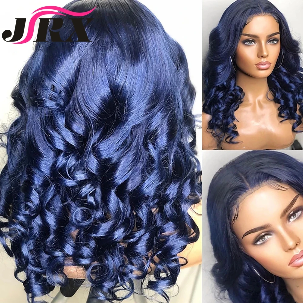 

Loose Wave Dark Blue 13x4 Lace Human Hair Wigs 200% Density For Black Women Pre plucked Brazilian Remy Human Hair Wigs