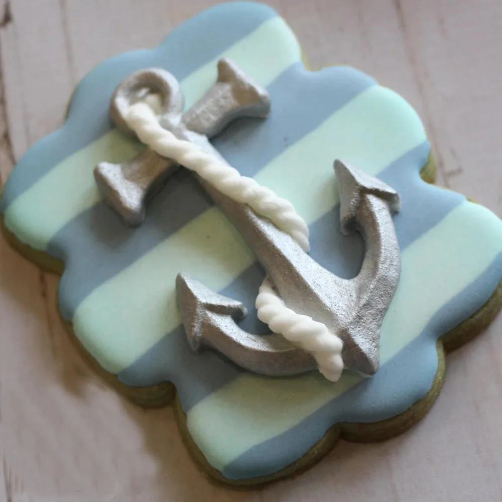 Pirate Anchor Rudder Silicone Mold Ship Rope Fondant Cake Sugarcraft Decorating DIY Tools Pastry Chocolate Cupcake Baking Moulds