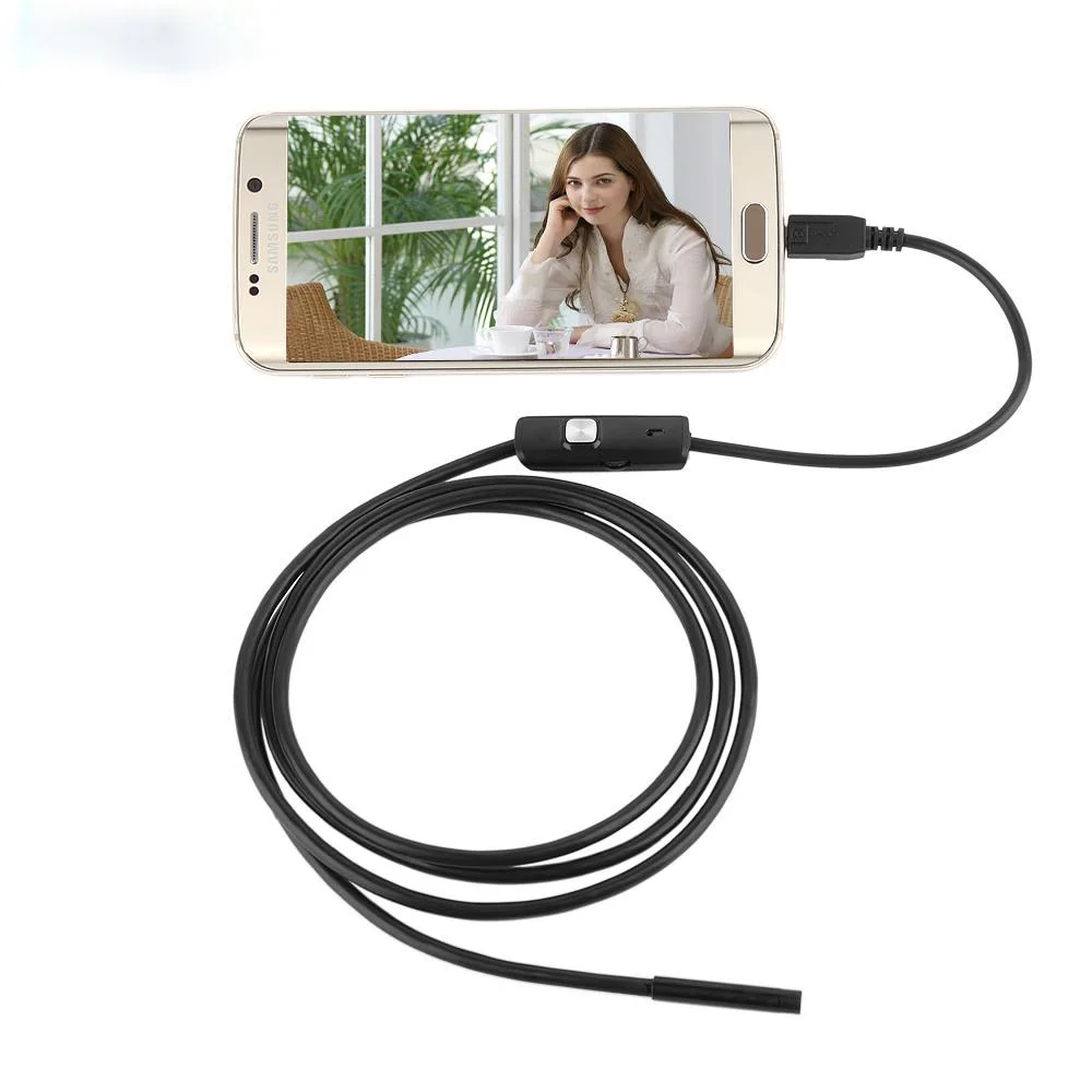 

7mm Endoscope Camera Flexible IP67 Waterproof 6 Adjustable LEDs Inspection Borescope Camera Micro USB OTG Type C for Android PC