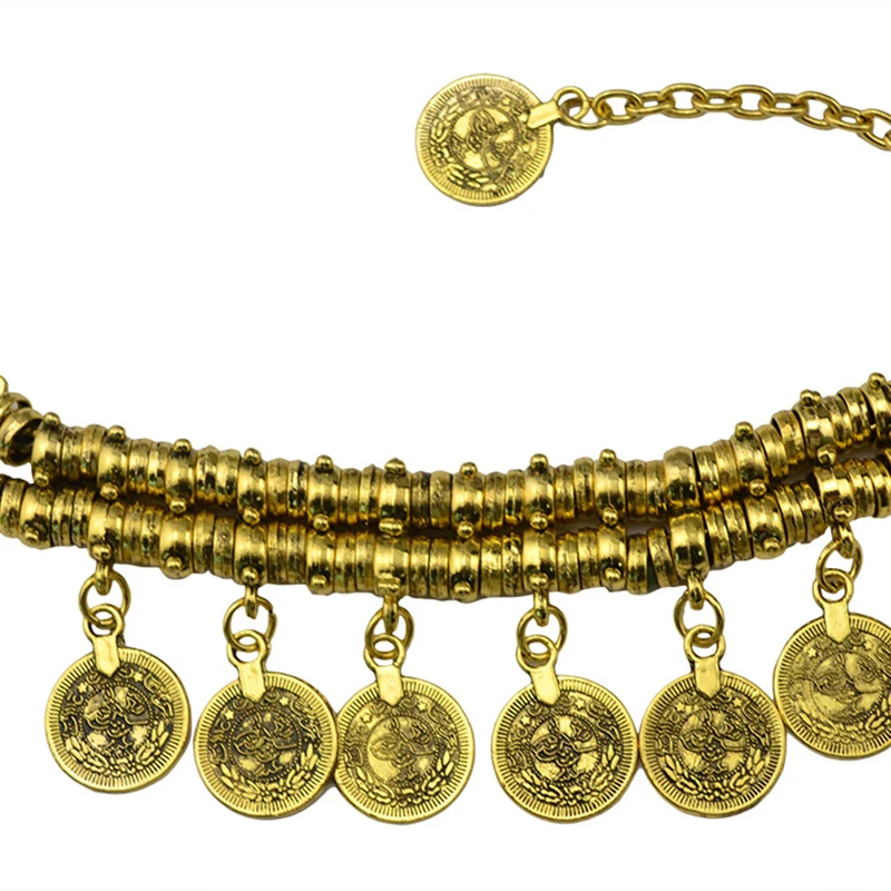 Vintage ethnische übertriebene Münze Anhänger Armbänder für Frauen Boho Silber Farbe geschnitzte geometrische indische Armbänder Jhumka Schmuck – Detail 10
