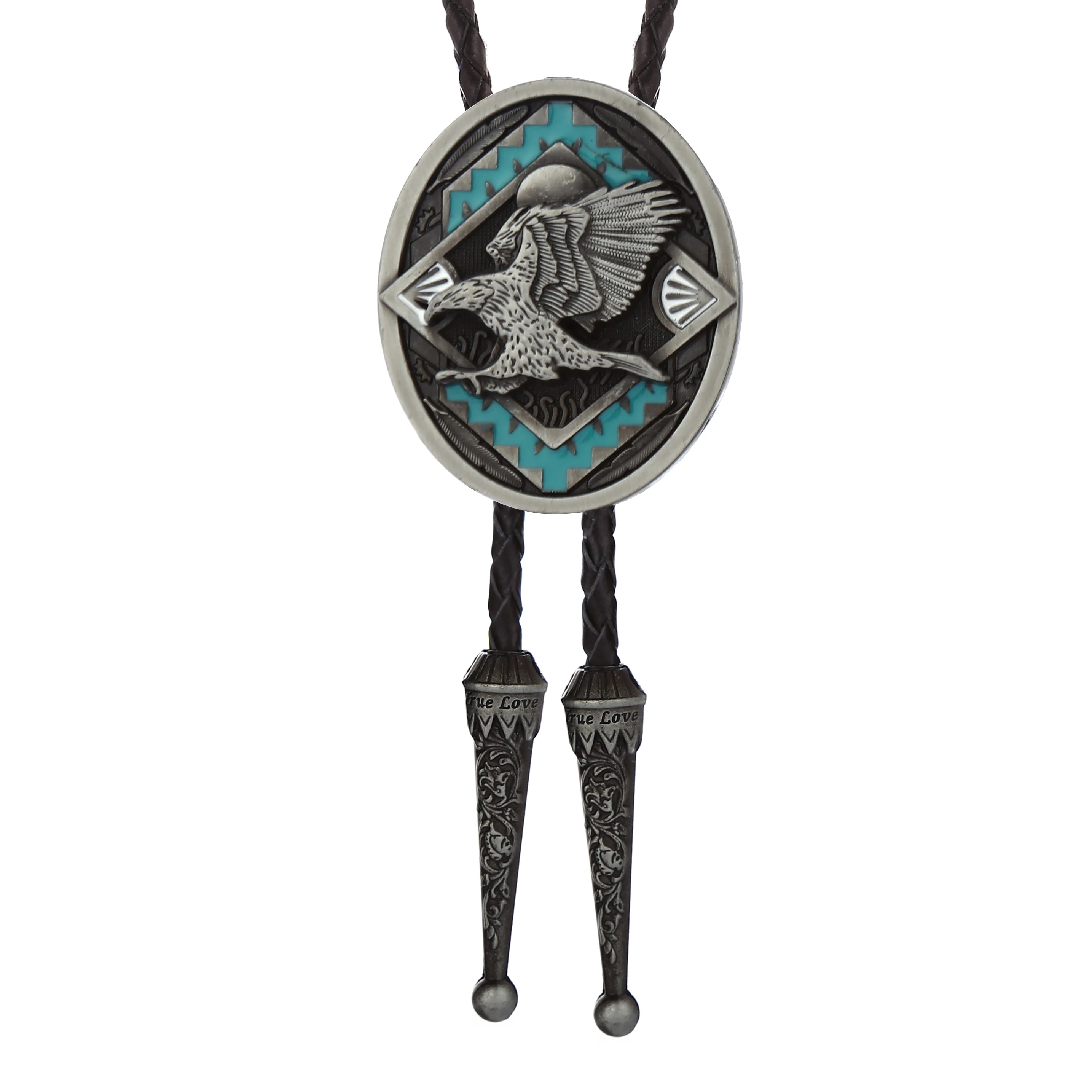 Western cowboy bolo tieイーグル革ネクタイファッション男性のカジュアル蝶ネクタイスーツアクセサリー