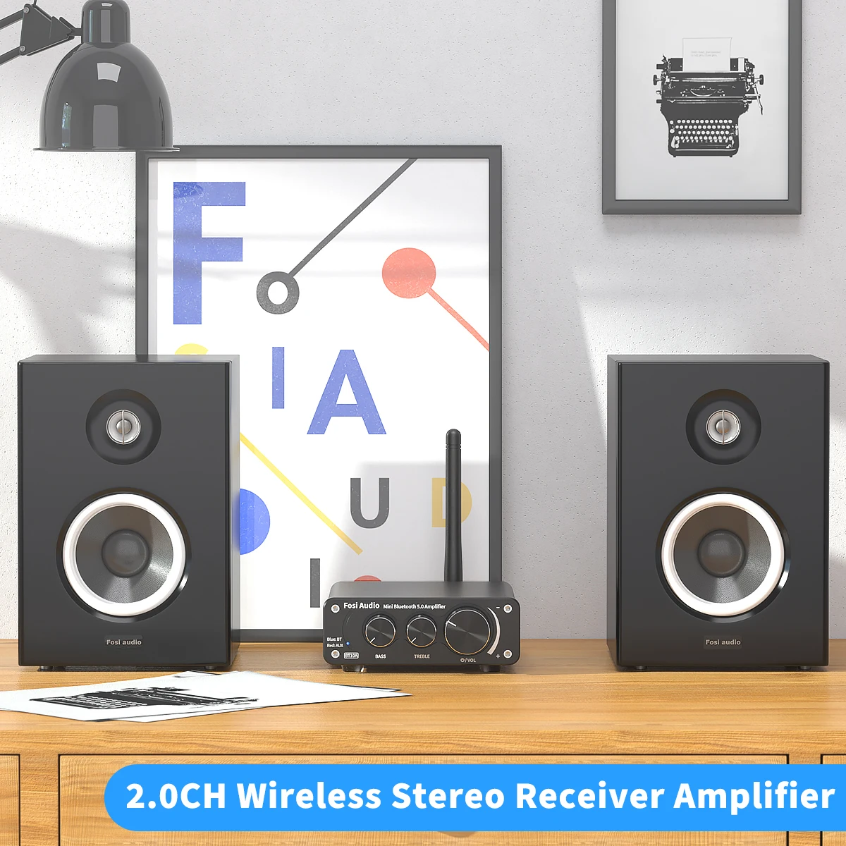 Fosi Audio BT10A Mini-Bluetooth-Verstärker, 2-Kanal-Verstärker für Heimlautsprecher, Höhen- und Bässe, HiFi-Stereo-Sound-Verstärker, 50 W x 2 – Detail 8