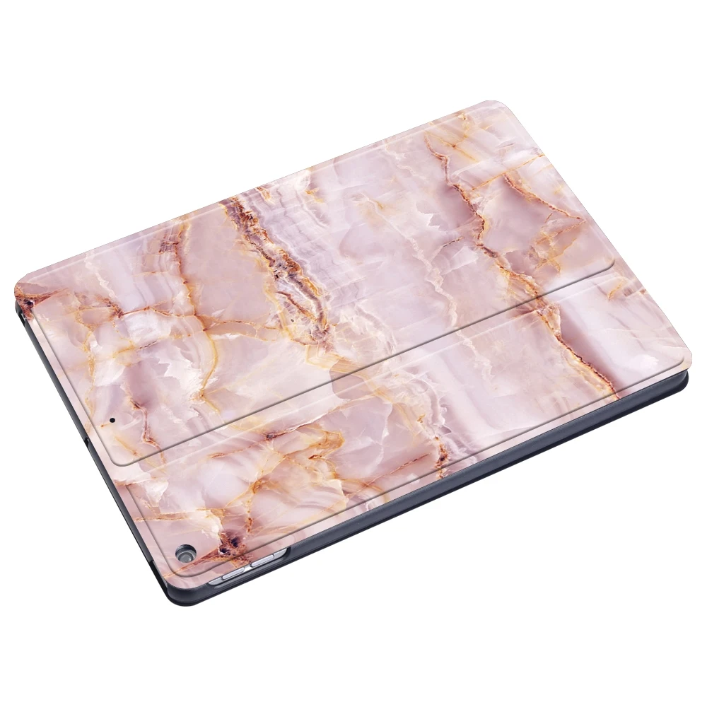 Capa de couro flexível em mármore para ipad, 2019 sétima, 10.2 polegadas, proteção antipoeira, couro pu, capa protetora para tablet