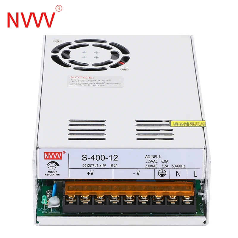 Imagem -03 - Transformador de Fonte de Alimentação Comutada Nvvv S400w ac 110v 220v para dc 12v 15v 24v 36v 48v Cctv Câmera Faixa de Led