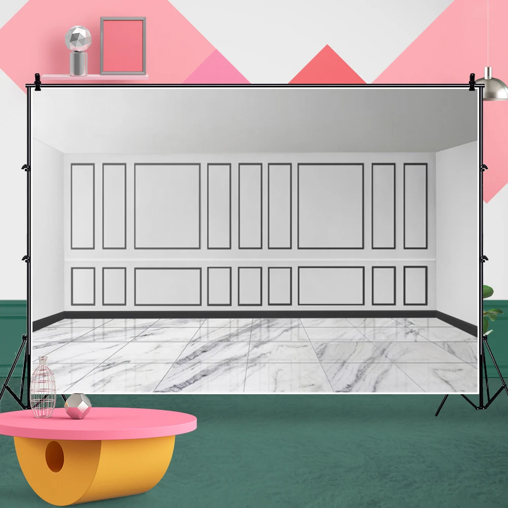 Laeacco ภายใน Vintage กระเบื้องตกแต่งห้องวันเกิดภาพฉากหลังถ่ายภาพพื้นหลังสำหรับ Photo Stu