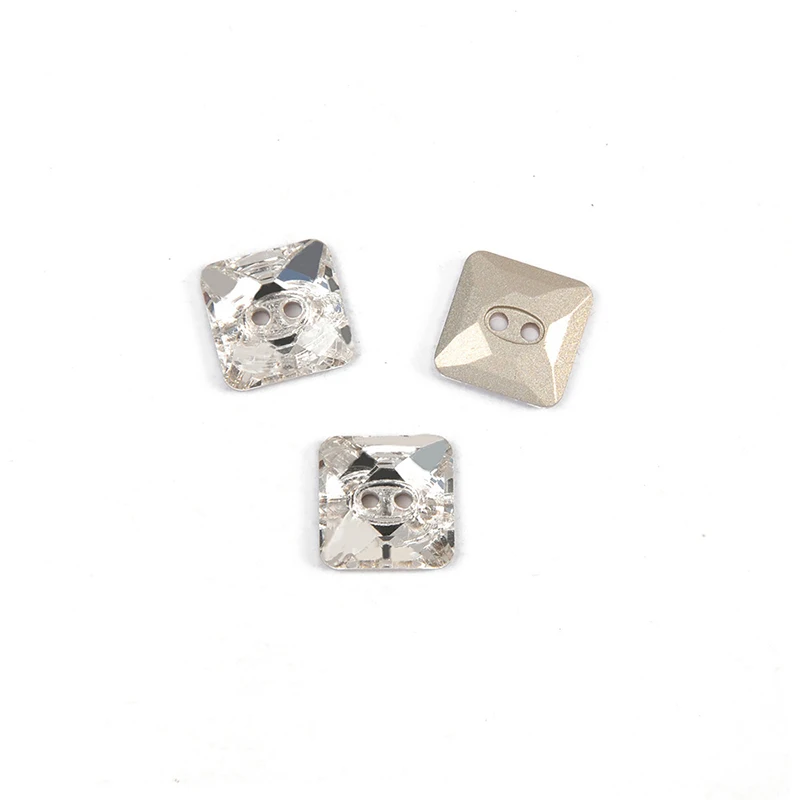 YANRUO 3017 All Sizes Crystal Clear Square Luxury Glass Rhinestones Sewing Items Decorative Buttons For Crafts