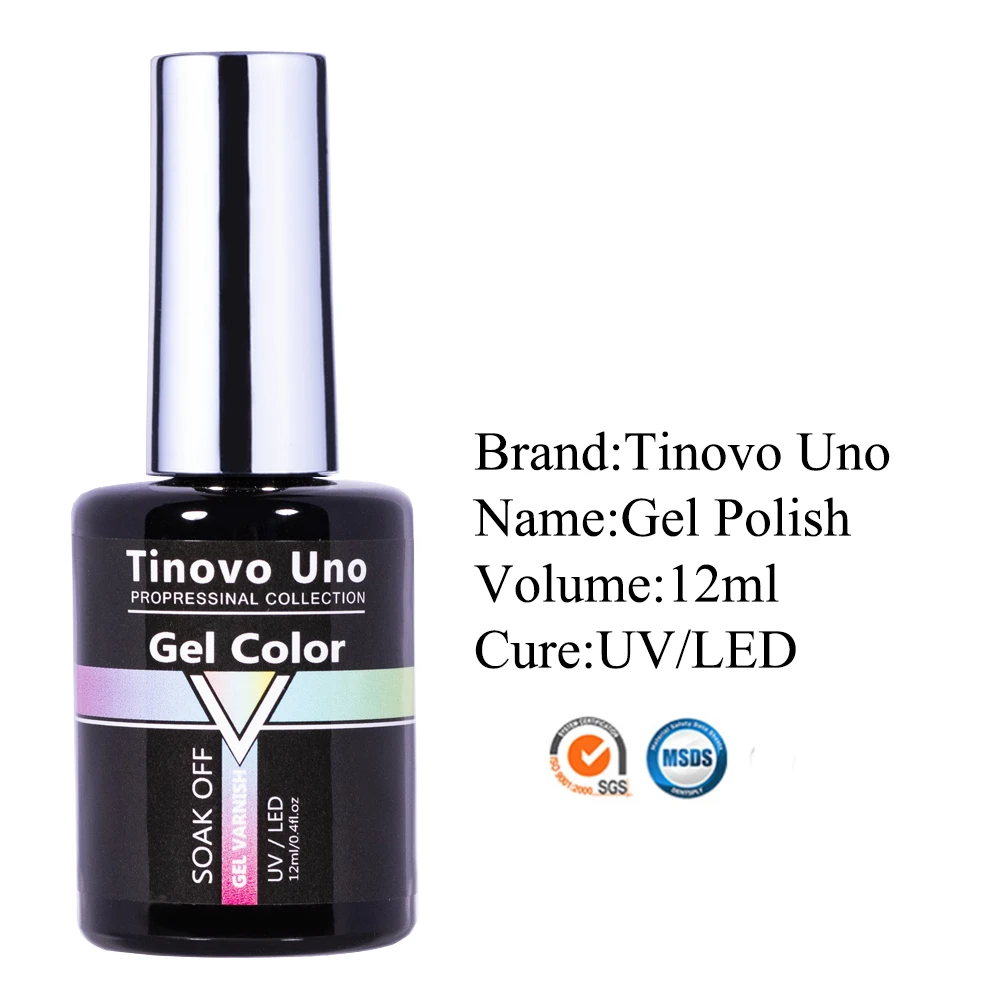 Tinovo Uno ใหม่เล็บเจลกาแฟสีน้ำตาลสี UV เจลเคลือบเงาเล็บอุปกรณ์ศิลปะกึ่งถาวรหนา Base Coat top Coat 12ML