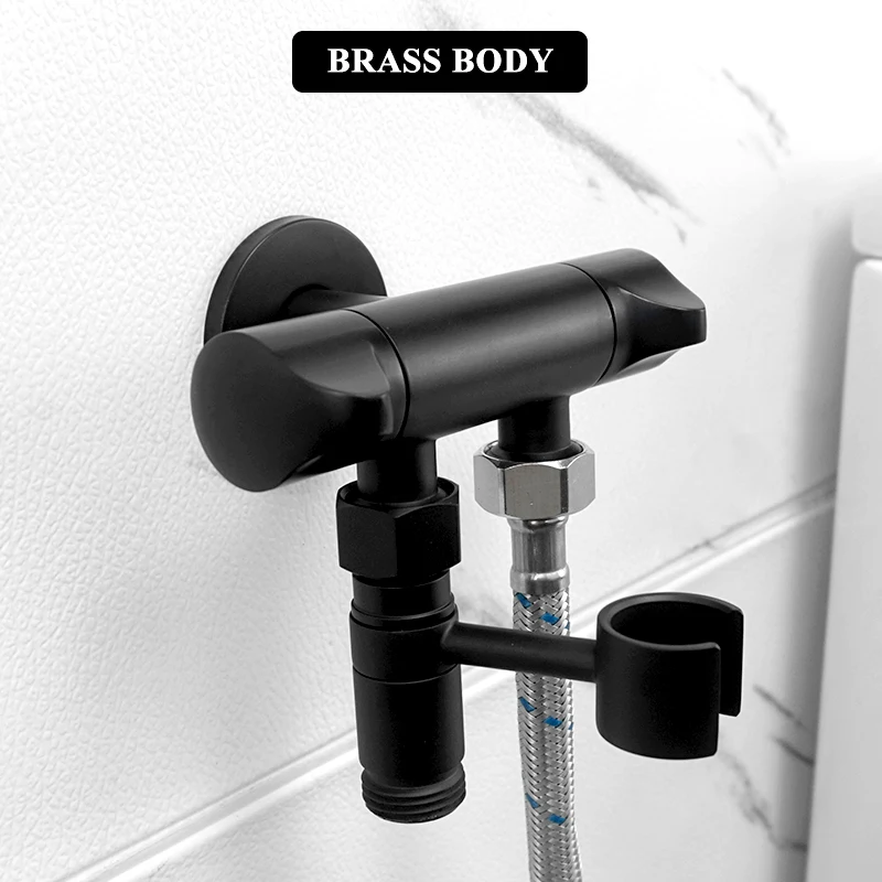 Black Toilet Bidet Shower Bathroom Shattaf Faucet Muslim Ducha Hygienic Shower Cold Water Tap and Sprayer Holder G1/2 Connector