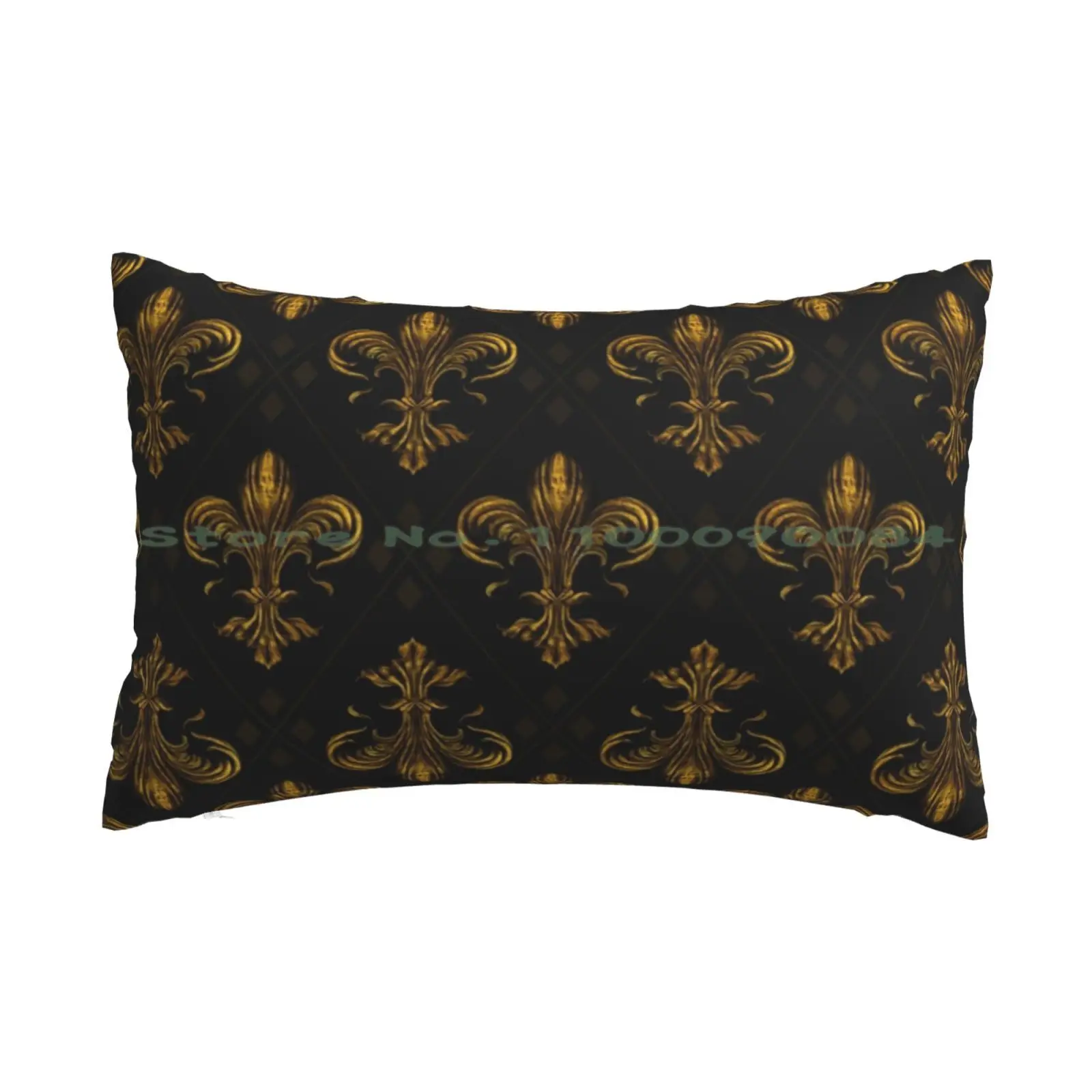 Fleur-De-Lis Pattern Vintage Gold Pillow Case 20x30 50*75 Sofa Bedroom Mv Agusta Stuff Mv Agusta Long Sleeve Mv Agusta Wallet