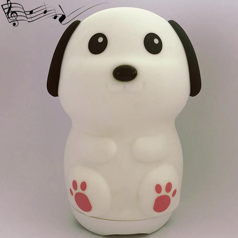 Cute and Creative Touch Doggie Silicone Night Light Holiday Gift Bedroom Bedside LED Sleeping Decoration Table Lamp