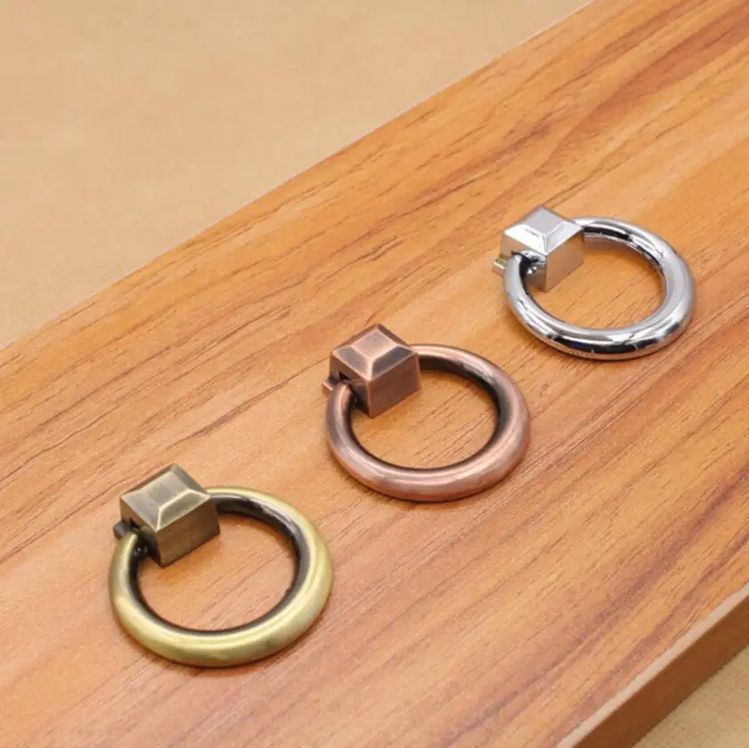 

Dresser Drawer Pull Handles Knob Metal Drop Ring Pulls / Bronze Silver Copper Vintage Style Cabinet Handle Pull Knobs Hardware