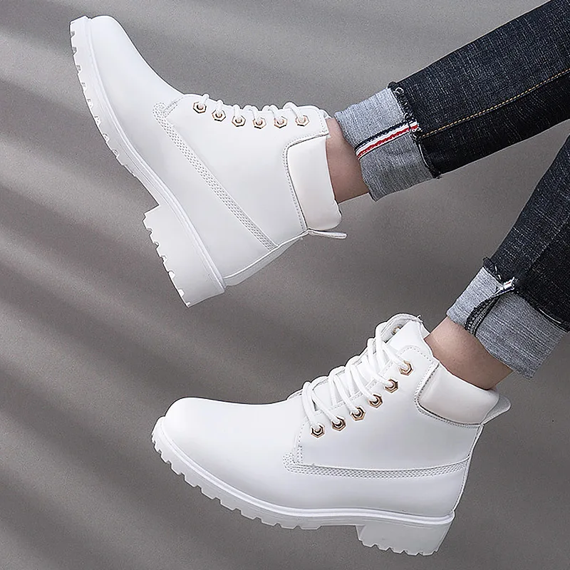 KAMUCC Winter Boots Women Shoes Warm Plush Sneakers Women Snow Boots Women Lace-up Ankle Boots Casual Shoes Woman Botas Mujer