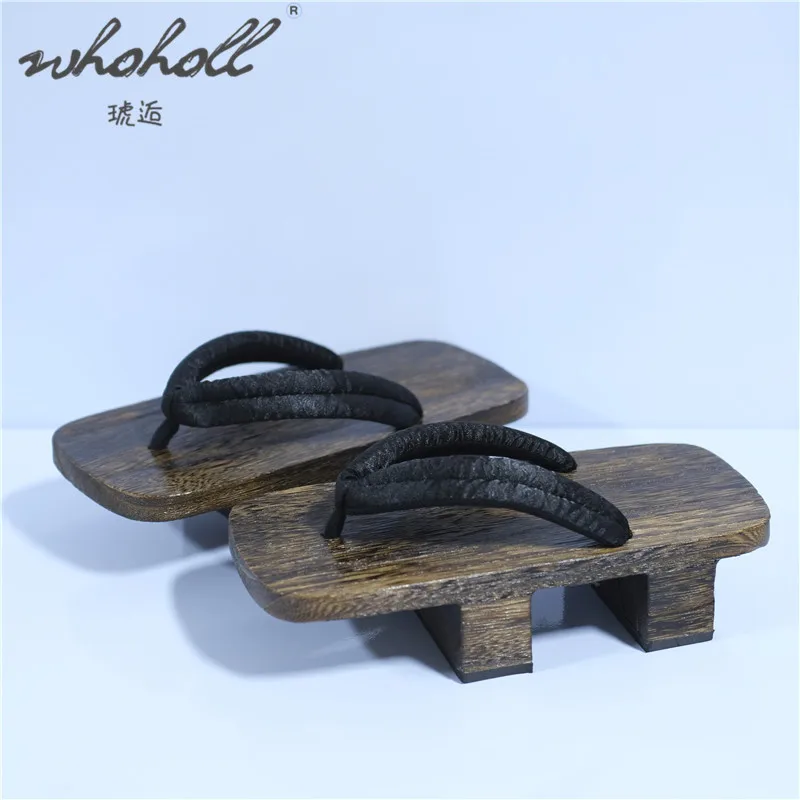 Sandal Pria Musim Panas Sandal Geta Kayu Jepang Sepatu Cosplay Samurai Sandal Jepit Pria Wanita Sandal Platform Bawah Tebal