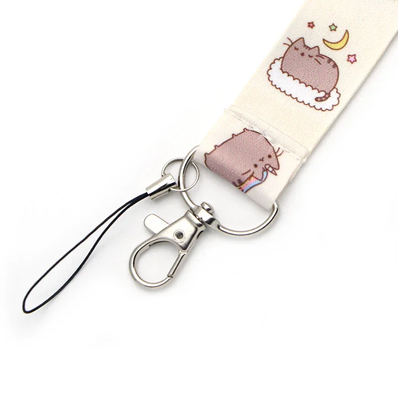 LX26 Cartoon Cat Lanyard Keychain Rope Mobile Phone Neckband Lanyard Key ID Card USB Badge Holder DIY Lasso Lanyard