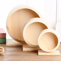 Wooden Mute Roller Hamster Running Exercise Wheel Mouse Hedgehog Syrian Hamster Wheel Dutch Pig Large Wheel Running Ball Toys