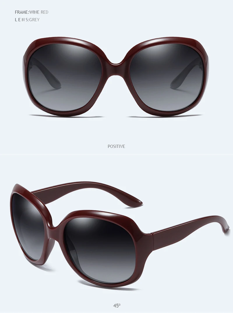 FUQIAN Marke Design Elegante Polarisierte Übergroßen Runde Sonnenbrille Frauen Einfache Art Und Weise Große Kunststoff Damen Sonnenbrille UV400 – Detail 11