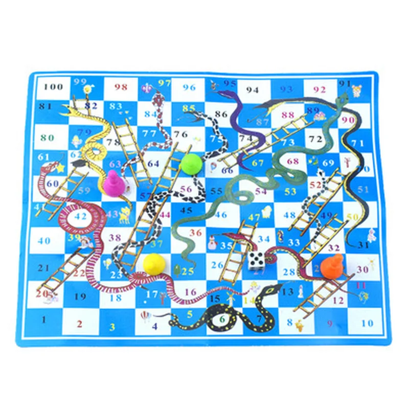 Board Game Snake Ladder Flight Chess Educational Kids Toys Parent-child Interactive Family Party Games Snakes Ladders Toys Gifts