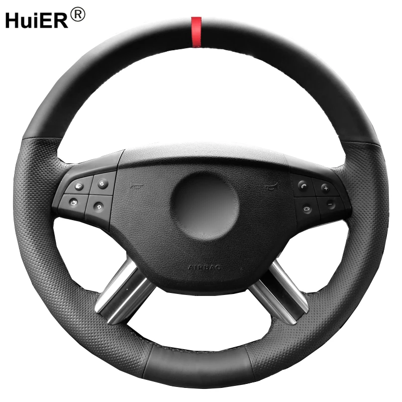 Hand Sewing Car Steering Wheel Cover For Mercedes Benz W164 ML350 ML500 05-06 X164 GL450 2006-09 R500 R63AMG R350 R320 2007-2010