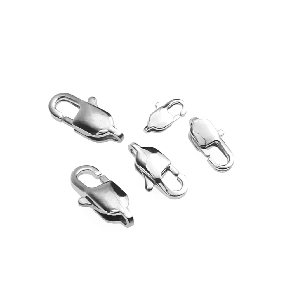 10pcs High Quality Polishing Stainless Steel Lobster Clasps Hooks End Clasps Connectors for Necklace Bracelet Jewelry Findings