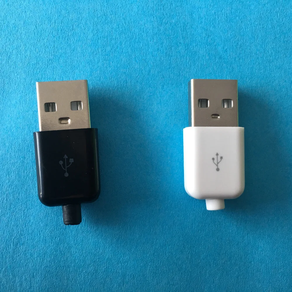 Connecteur USB2.0 mâle blanc/noir, 10 pièces/lot, connecteur, données de soudage, Interface de ligne OTG, câble de données, pour bricolage, utilisation, livraison directe