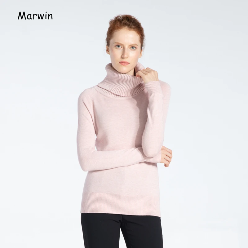 Marwin Autumn Winter Thick Turn-down Collar High Elasticity Casual Pullovers Female Thick Turtleneck Knitted Women Sweater