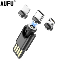 AUFU Newest Mobile Phone Universal Magnetic mini Charging Type C Usb Charger Micro Portable Phone Charger for iPhone Device